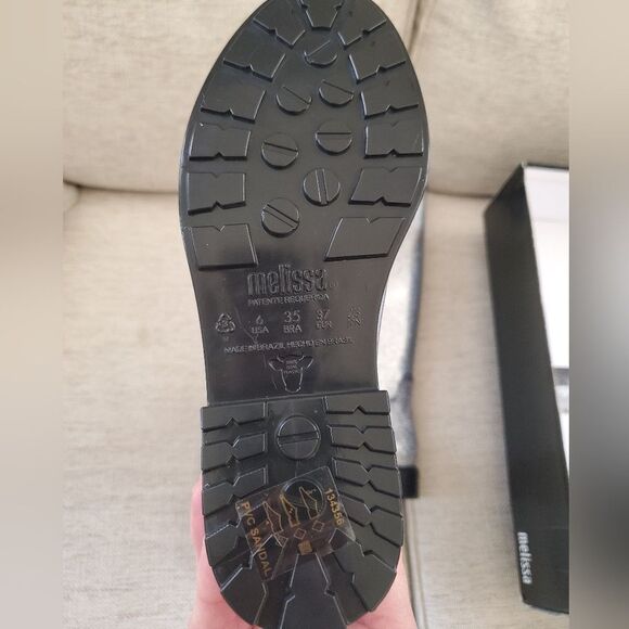 NEW! Melissa Thermal Seasonal Rainboot - size 6 in Silver Glitter - Picture 11 of 14